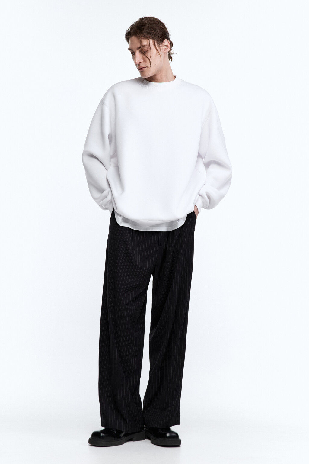 Свитшот oversize из неопрена - цвет белый - 1