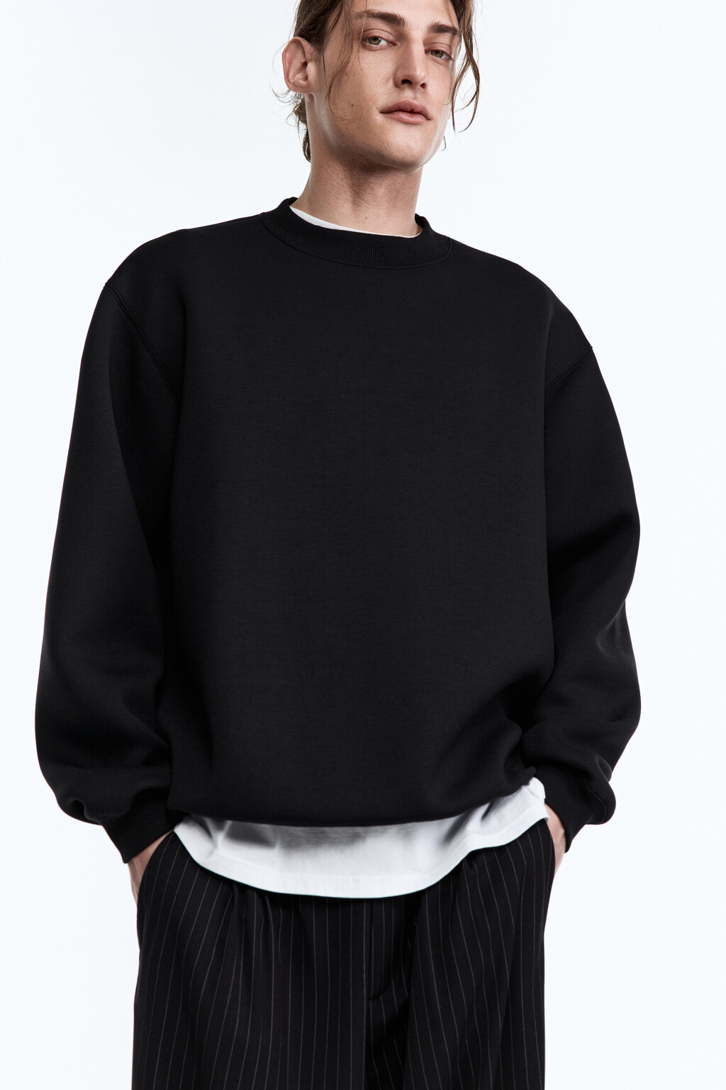 Свитшот oversize из неопрена - цвет черный - 1