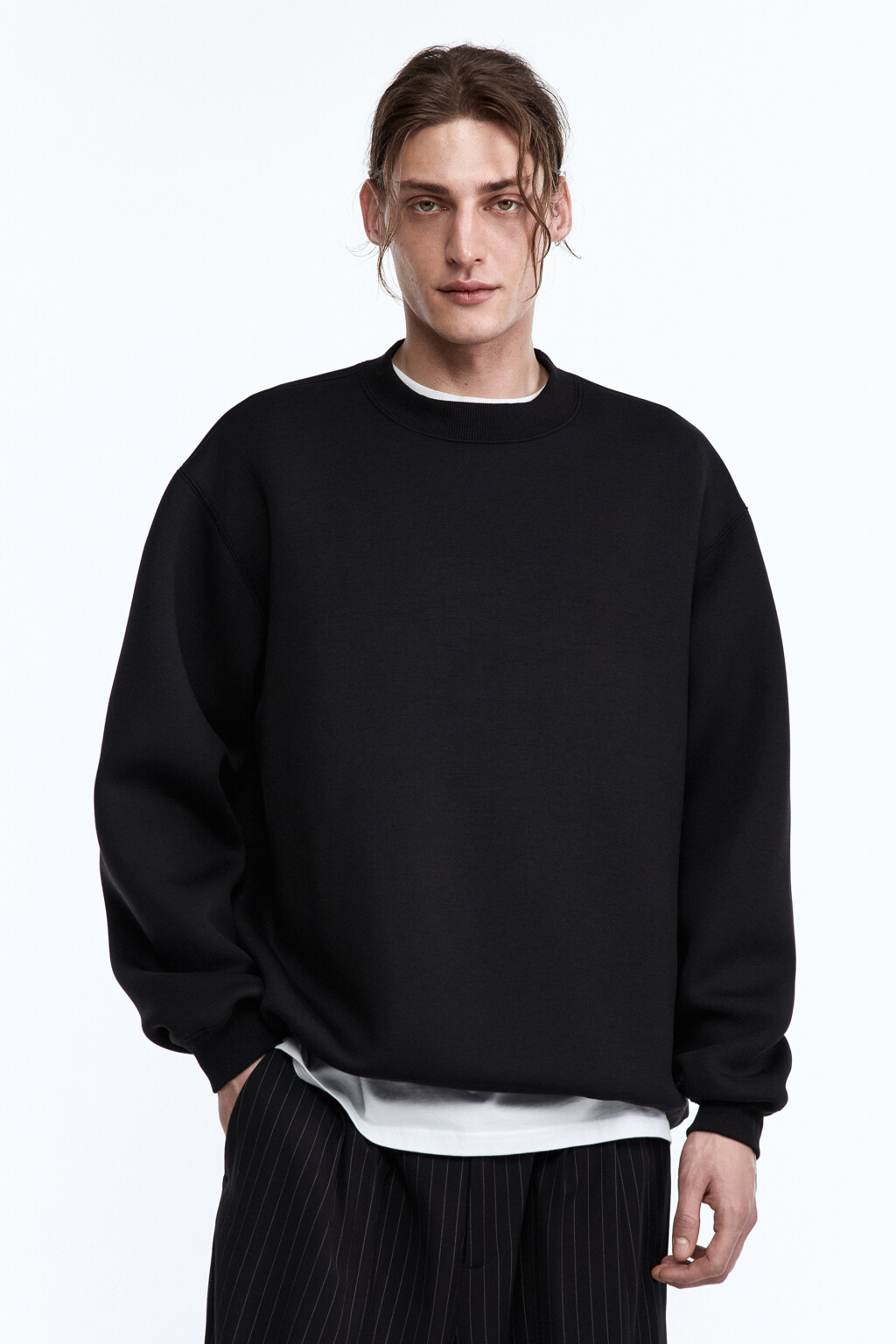 Свитшот oversize из неопрена - цвет черный - 2