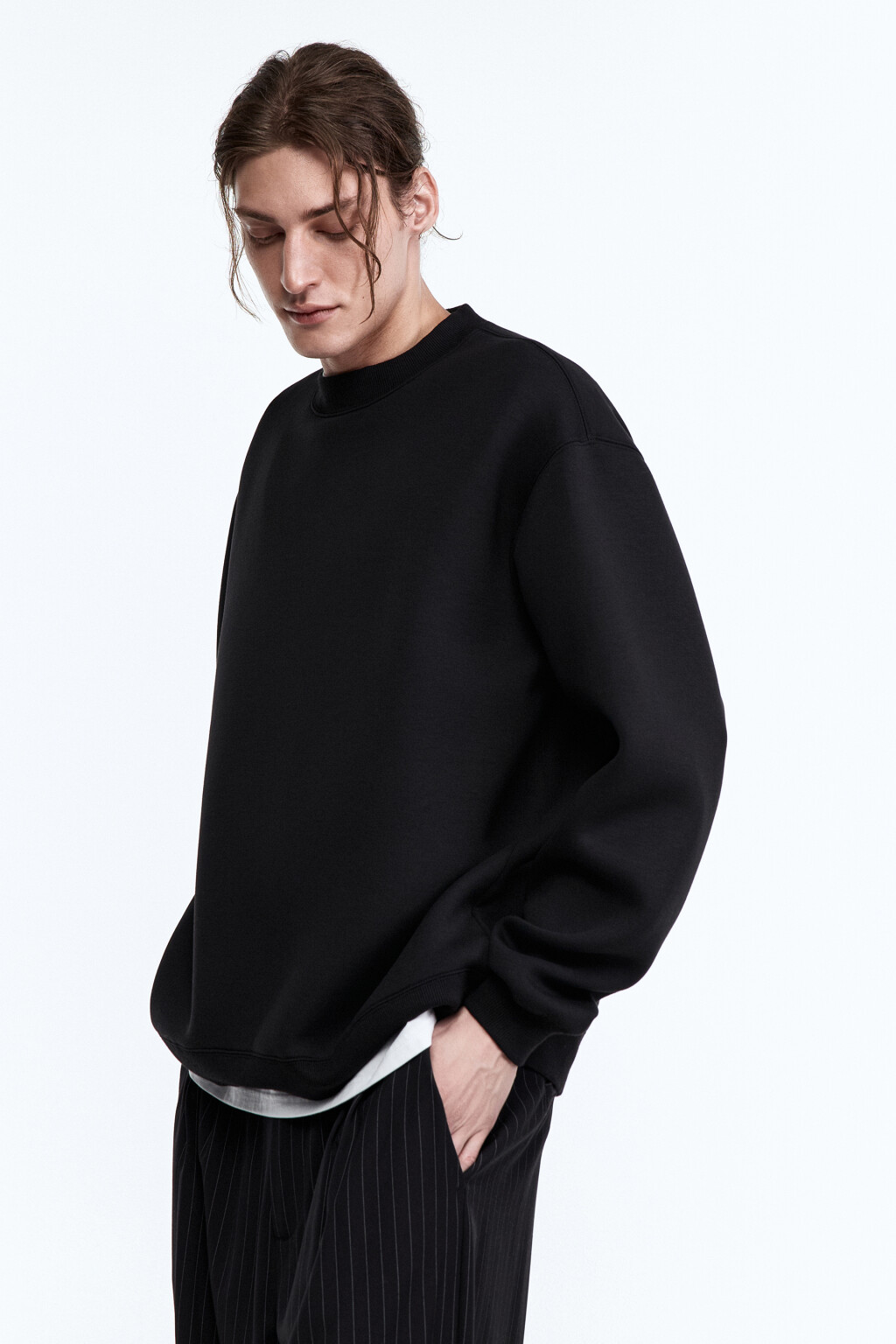 Свитшот oversize из неопрена - цвет черный - 3