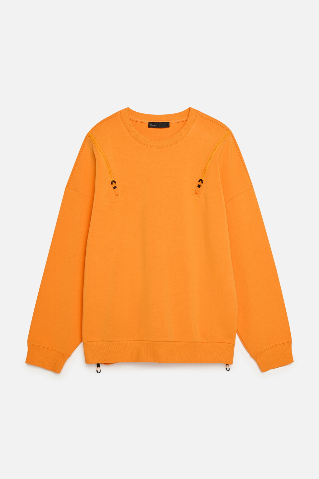 Свитшот oversize с молниями на плечах - цвет оранжевый - 9