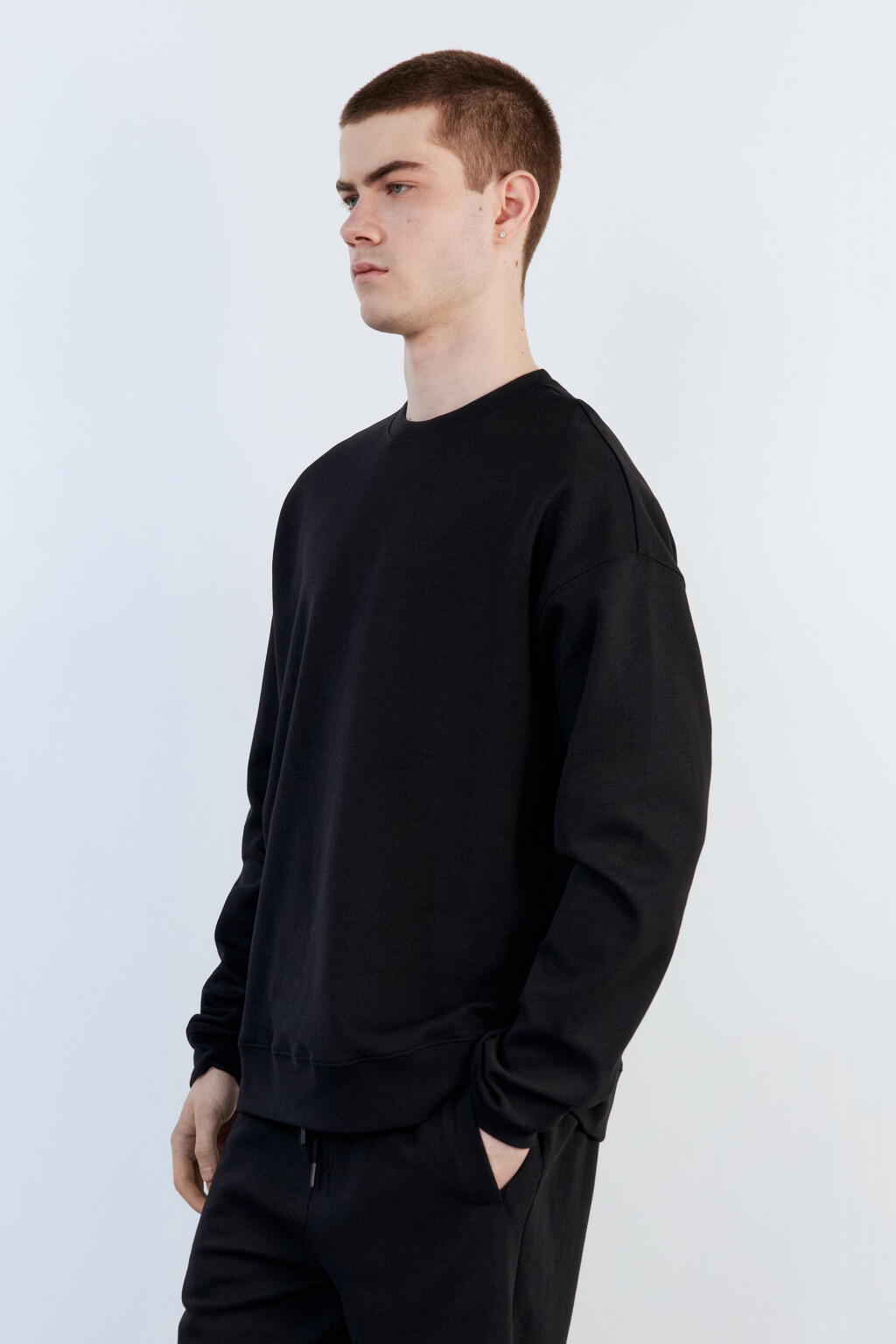 Свитшот oversize базовый из футера - цвет черный - 3