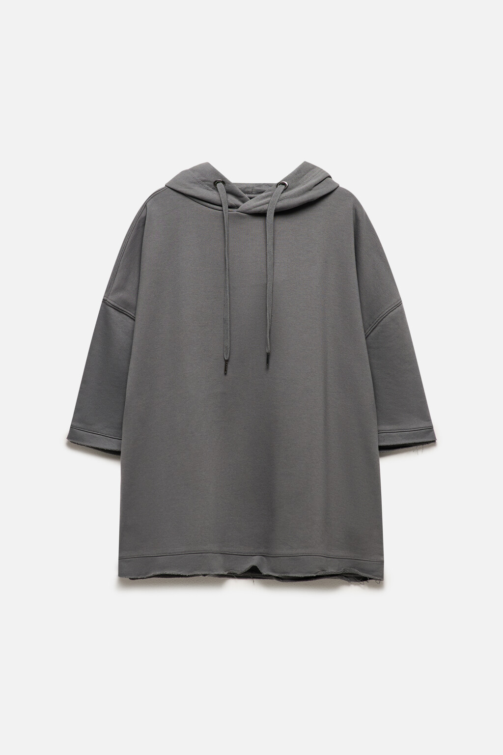 Худи укороченная с обрезанными рукавами - цвет серый - 9