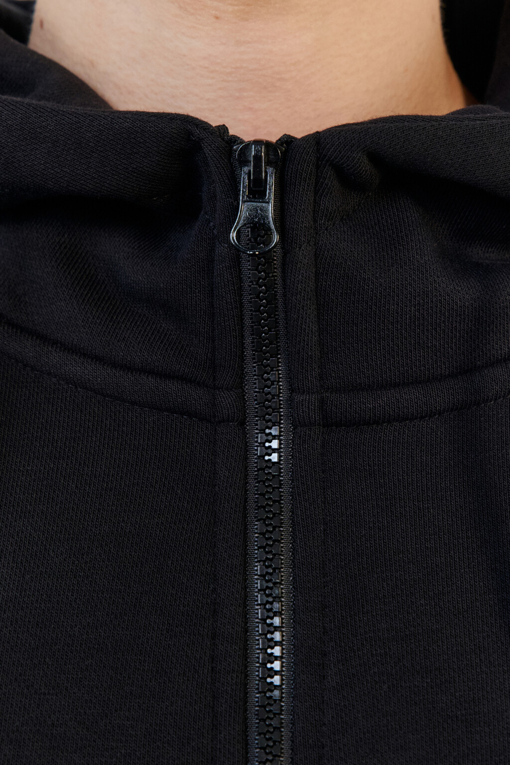 Худи на молнии oversize с капюшоном - цвет черный - 7