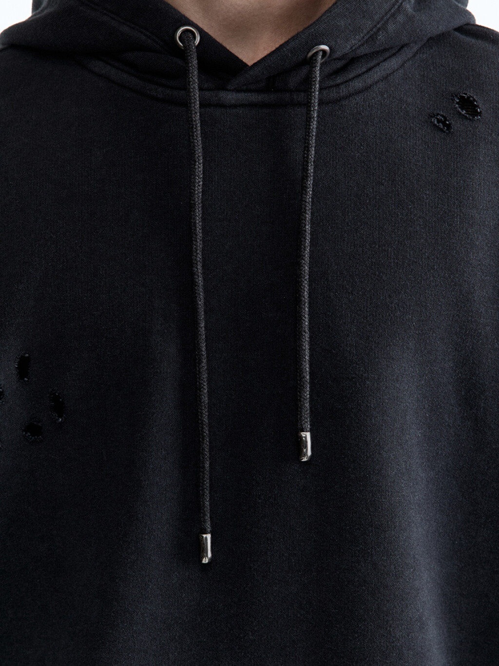 Худи oversize рваная с вареным эффектом - цвет черный - 6