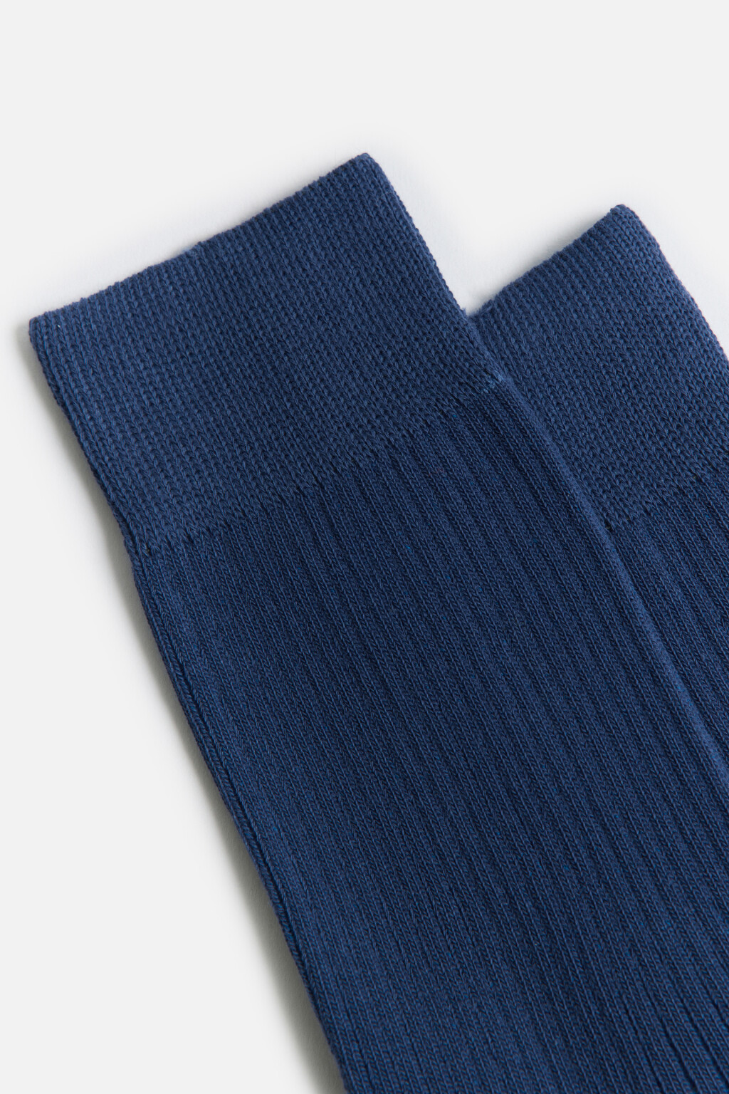 Носки высокие базовые в рубчик - цвет синий - 2