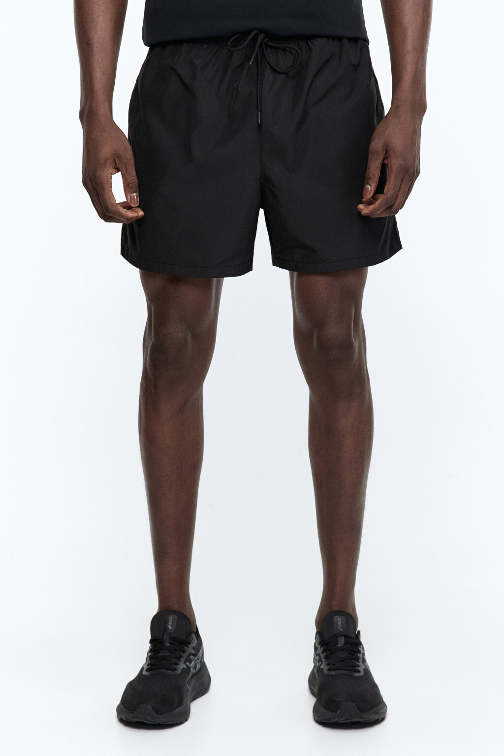 Шорты спортивные с поясом на завязках - цвет черный - 2