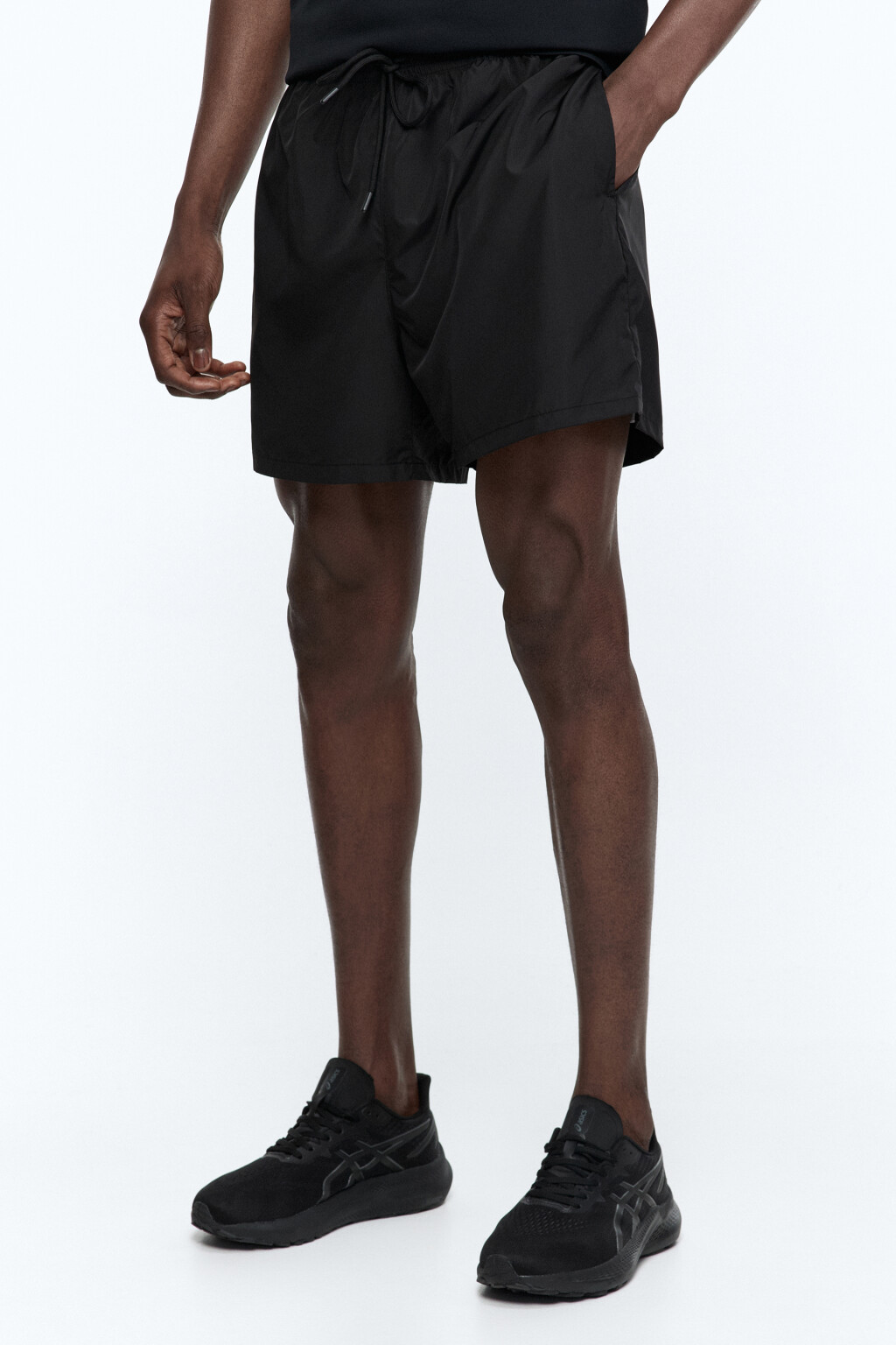 Шорты спортивные с поясом на завязках - цвет черный - 3