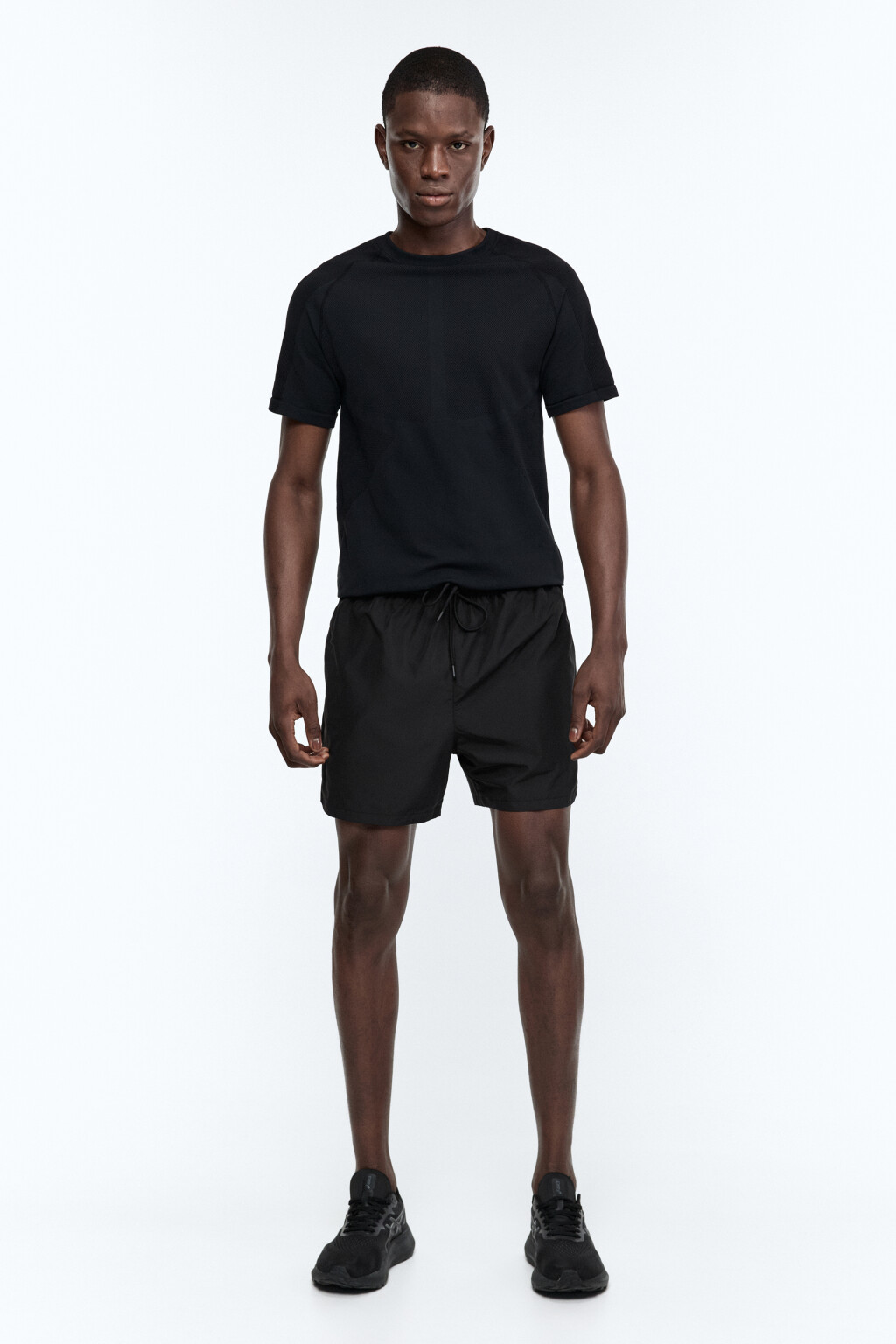 Шорты спортивные с поясом на завязках - цвет черный - 5