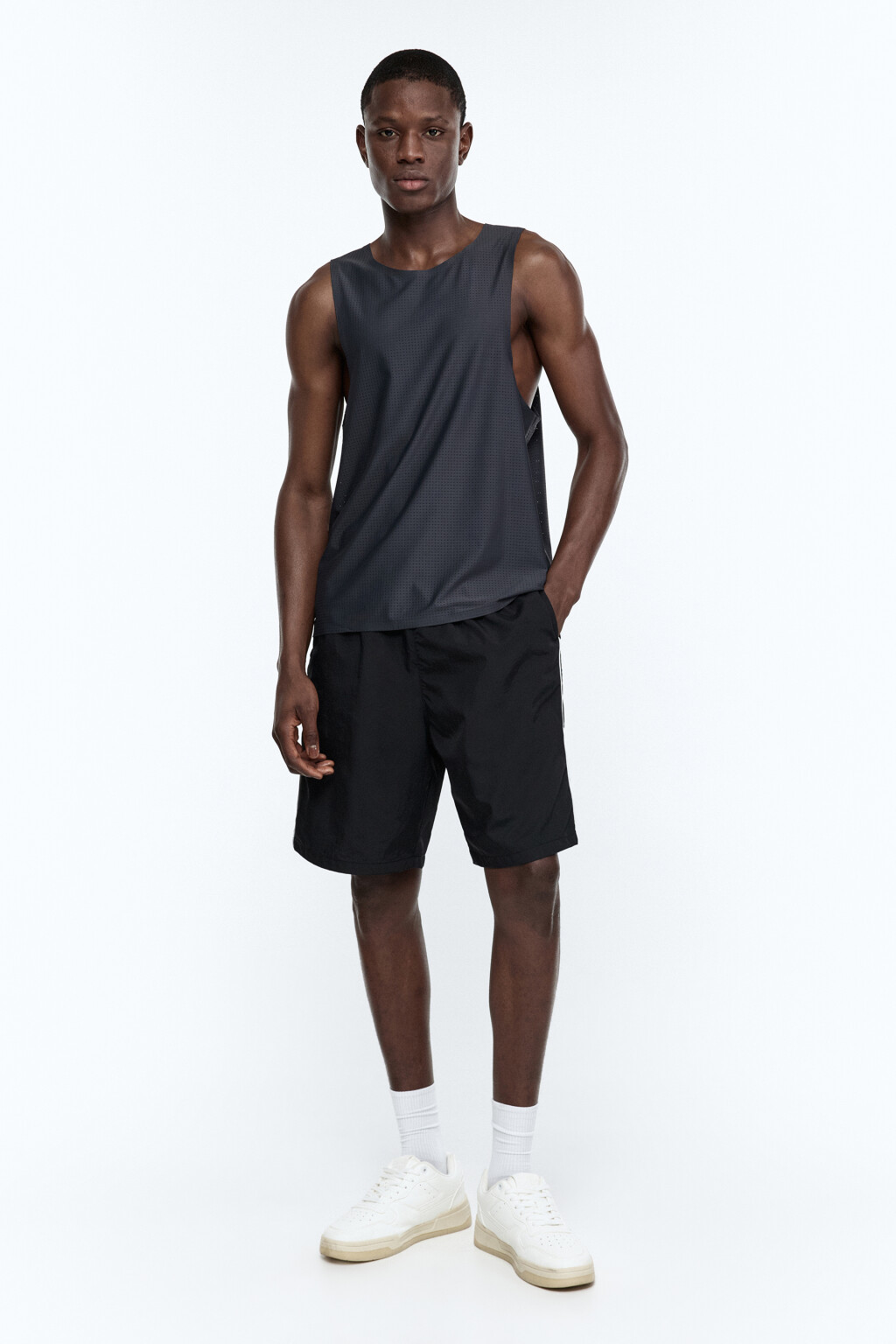 Майка спортивная из сетки - цвет серый - 6