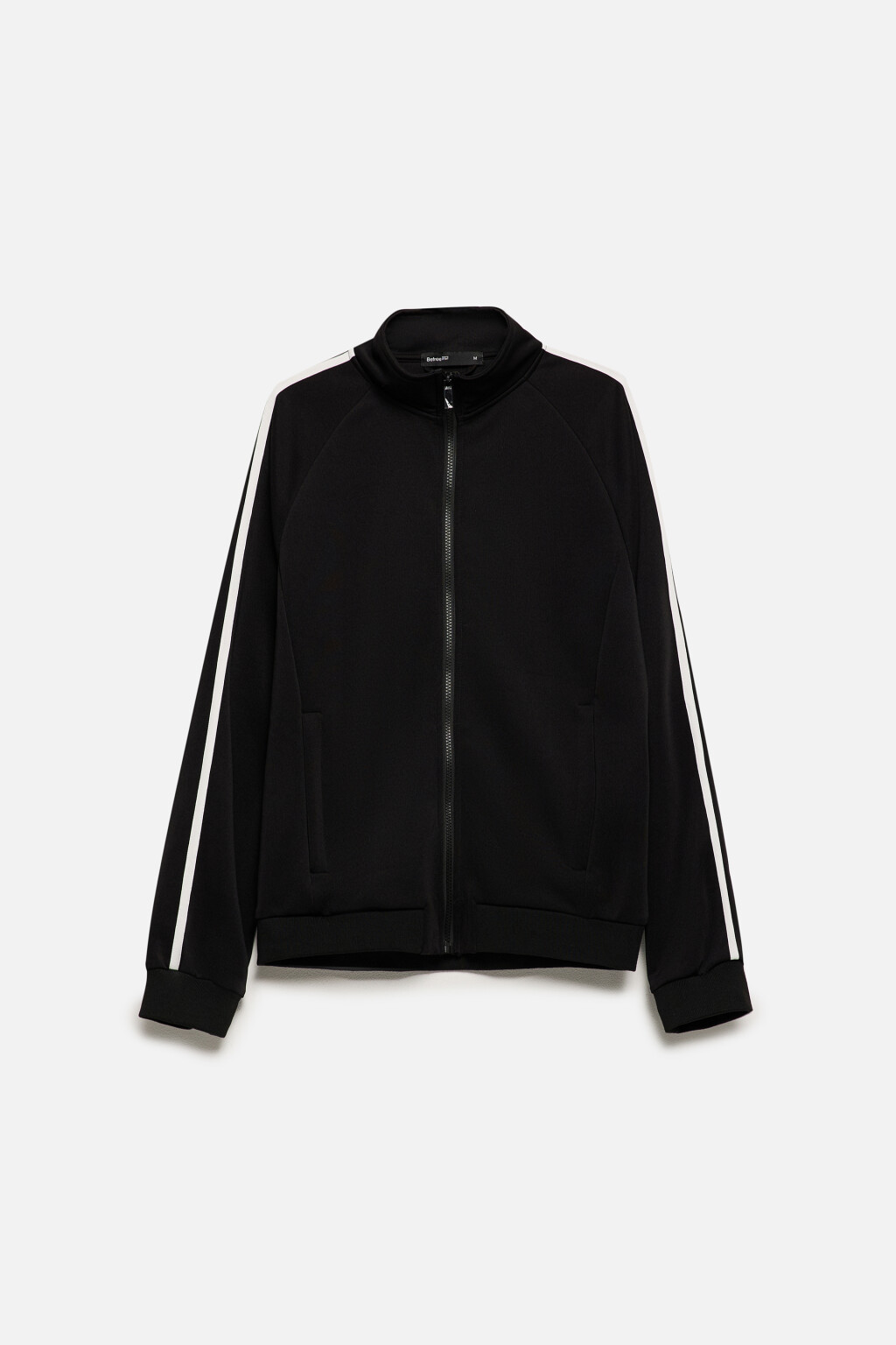 Куртка-олимпийка спортивная с лампасами - цвет черный - 10