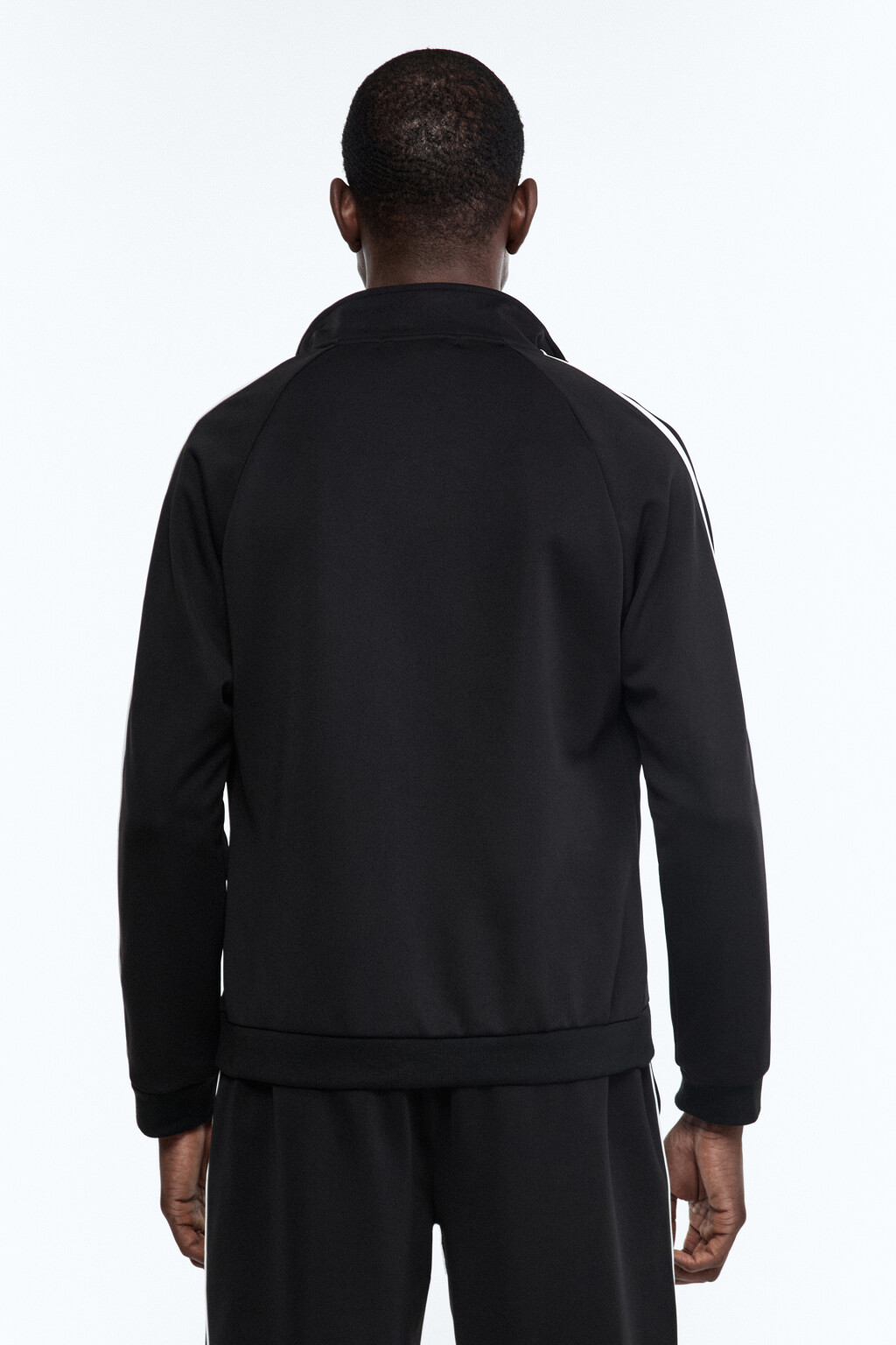 Куртка-олимпийка спортивная с лампасами - цвет черный - 3