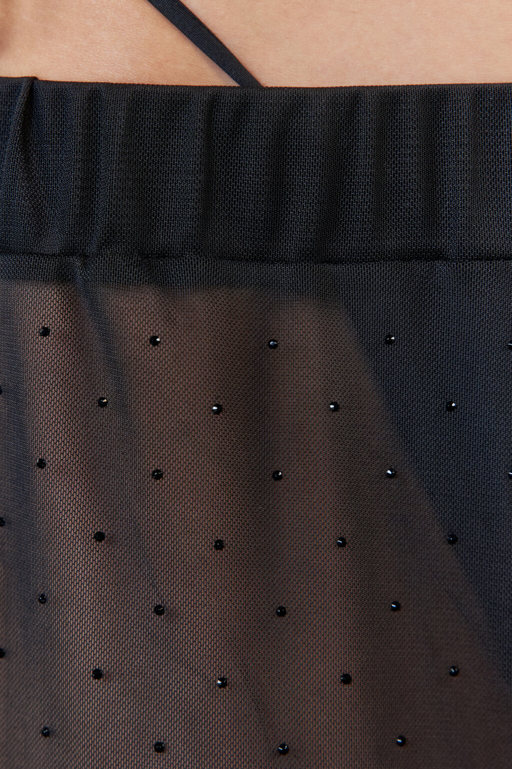 Брюки пляжные сетчатые со стразами - цвет черный - 6