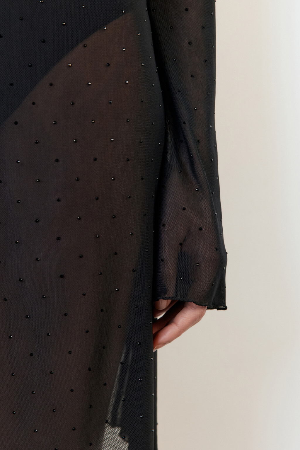 Туника пляжная сетчатая с завязками - цвет черный - 8