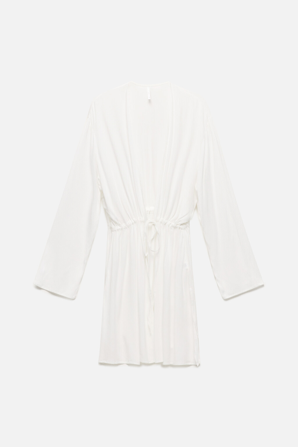 Туника пляжная вискозная с длинными рукавами - цвет ванильный - 8