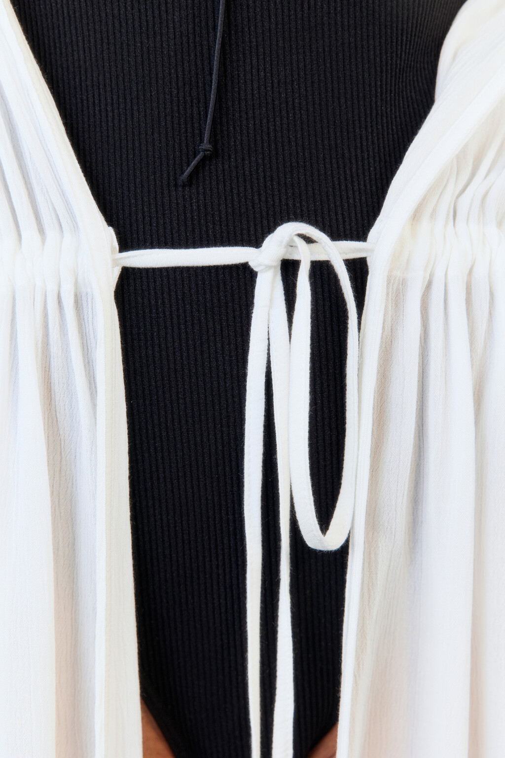 Туника пляжная вискозная с длинными рукавами - цвет ванильный - 6