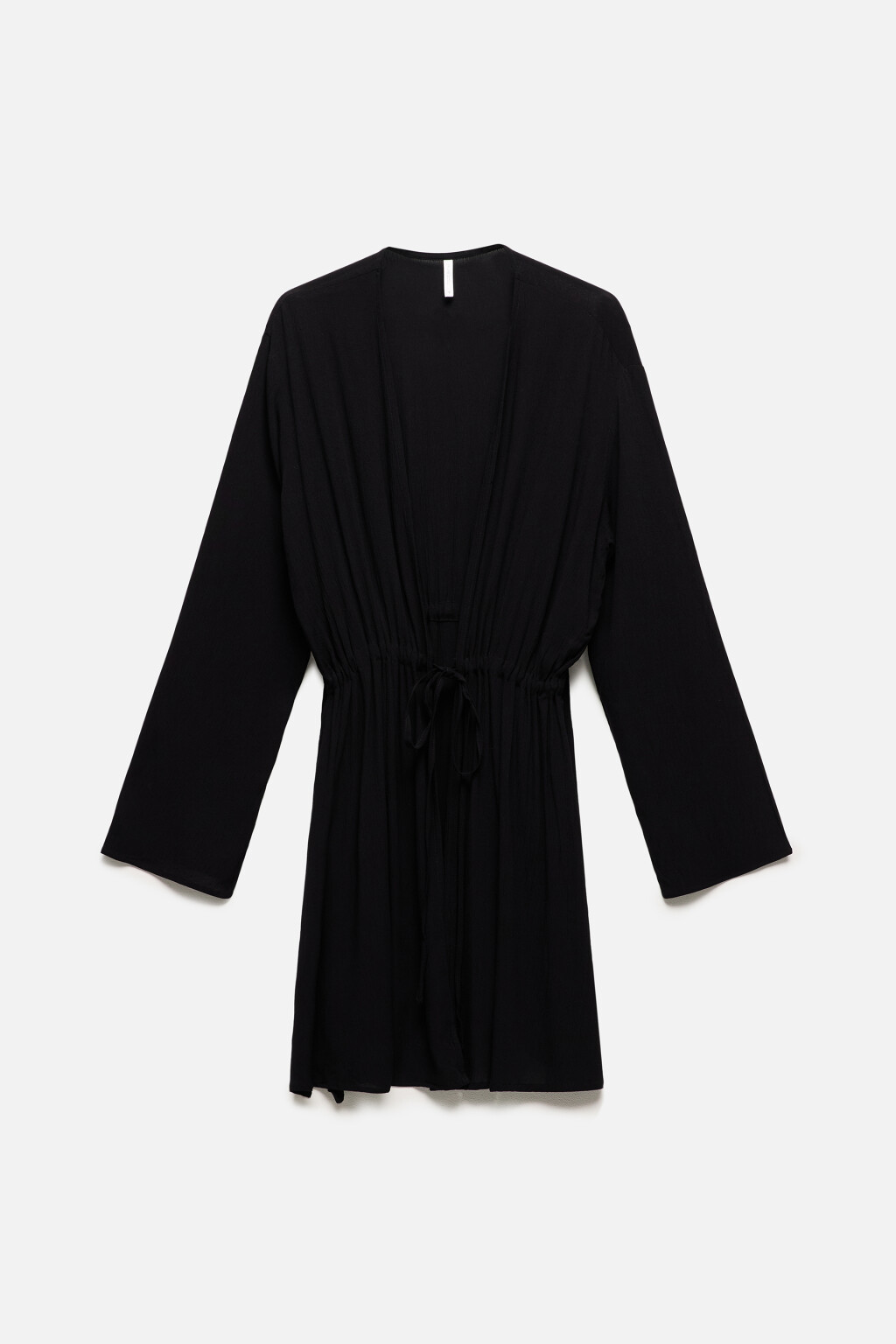 Туника пляжная вискозная с длинными рукавами - цвет черный - 9