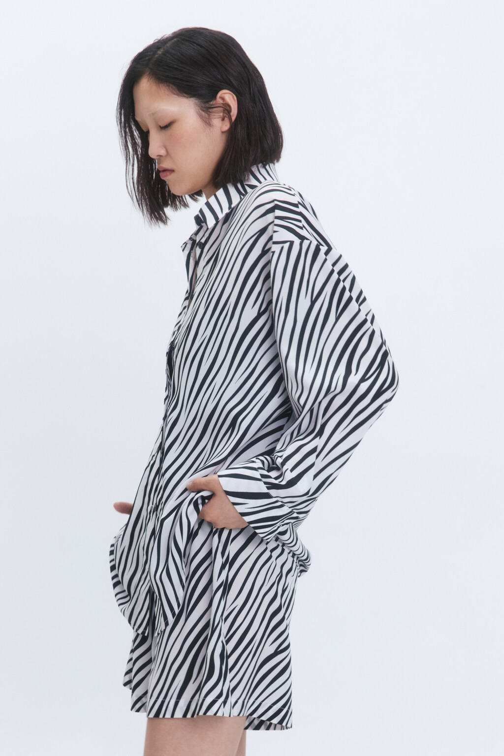 Рубашка пляжная с анималистическим принтом - цвет черный - 3