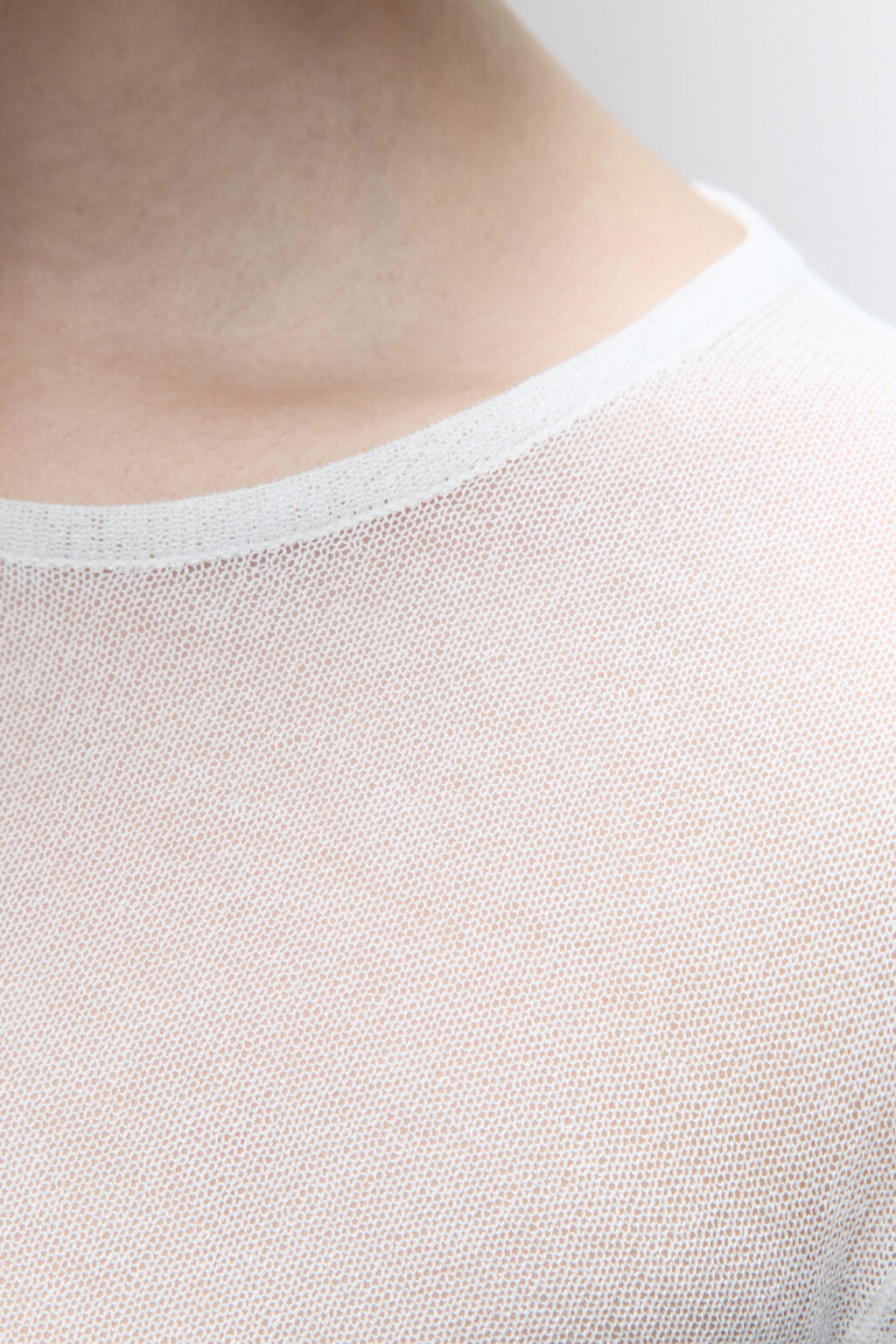 Лонгслив пляжный вискозный тонкой вязки - цвет белый - 6