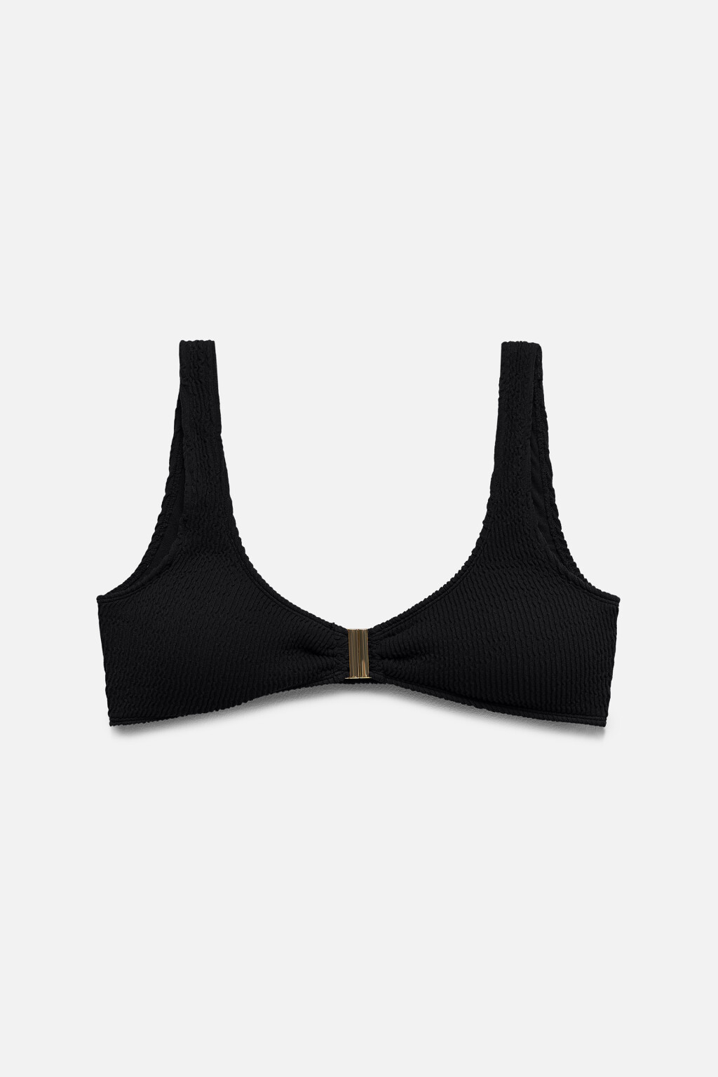 Лиф-бра купальный из жатой ткани - цвет черный - 7