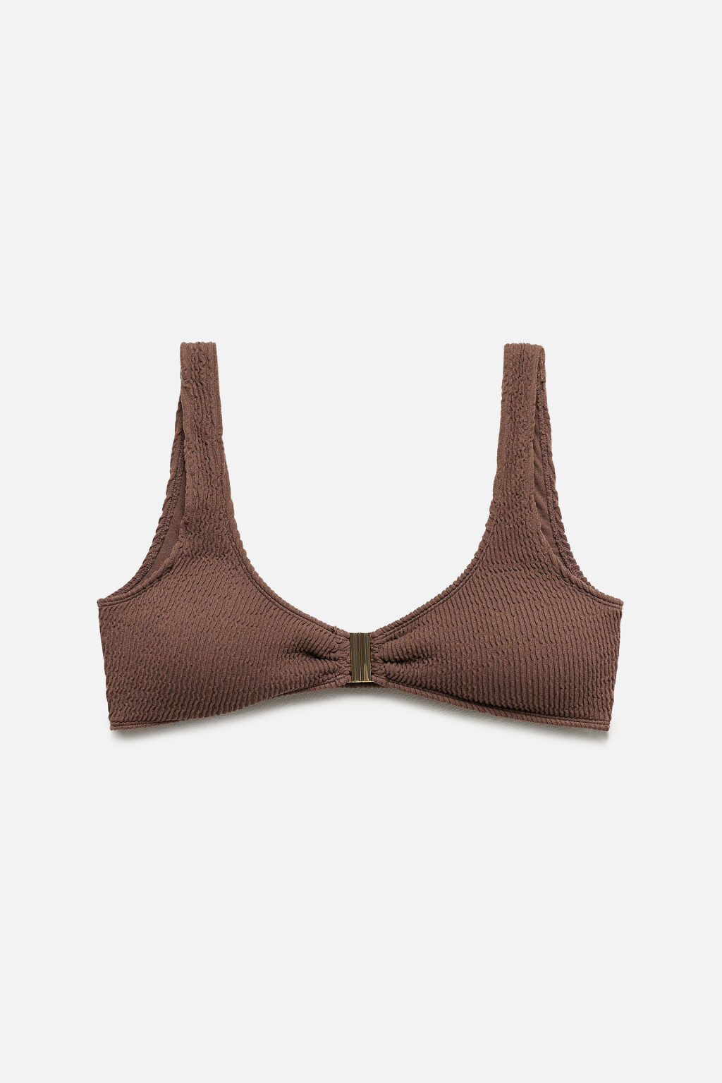 Лиф-бра купальный из жатой ткани - цвет бежевый - 6