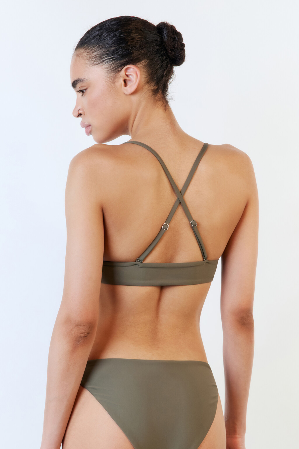 Лиф-топ купальный на тонких бретельках - цвет зеленый - 4