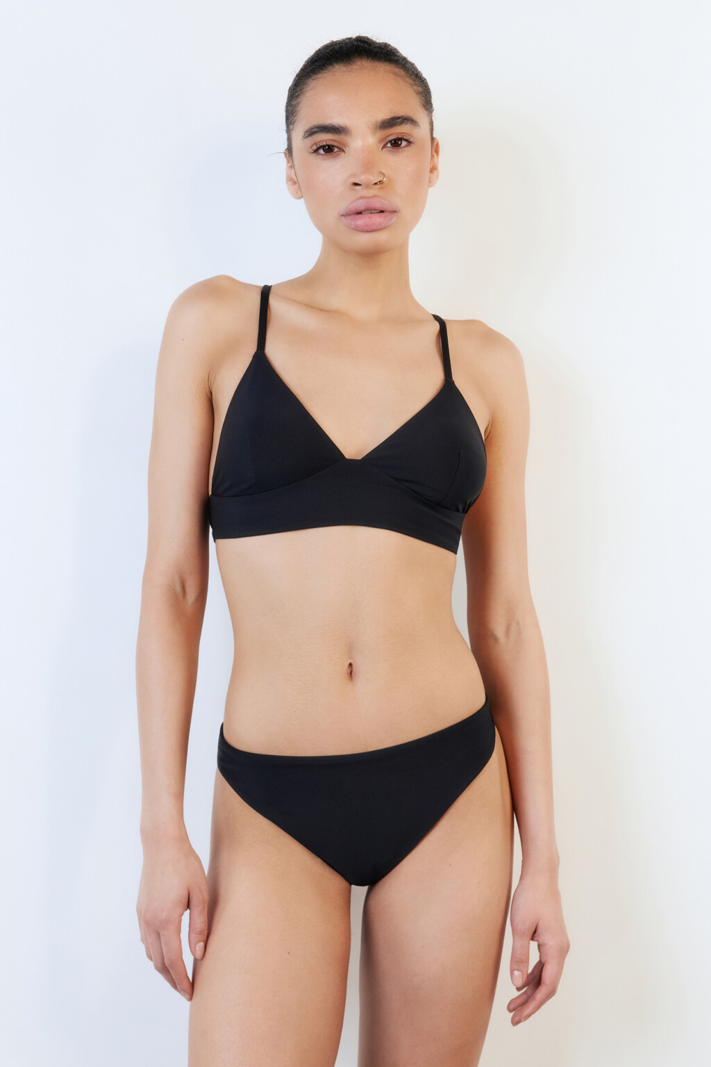 Лиф-топ купальный на тонких бретельках - цвет черный - 5