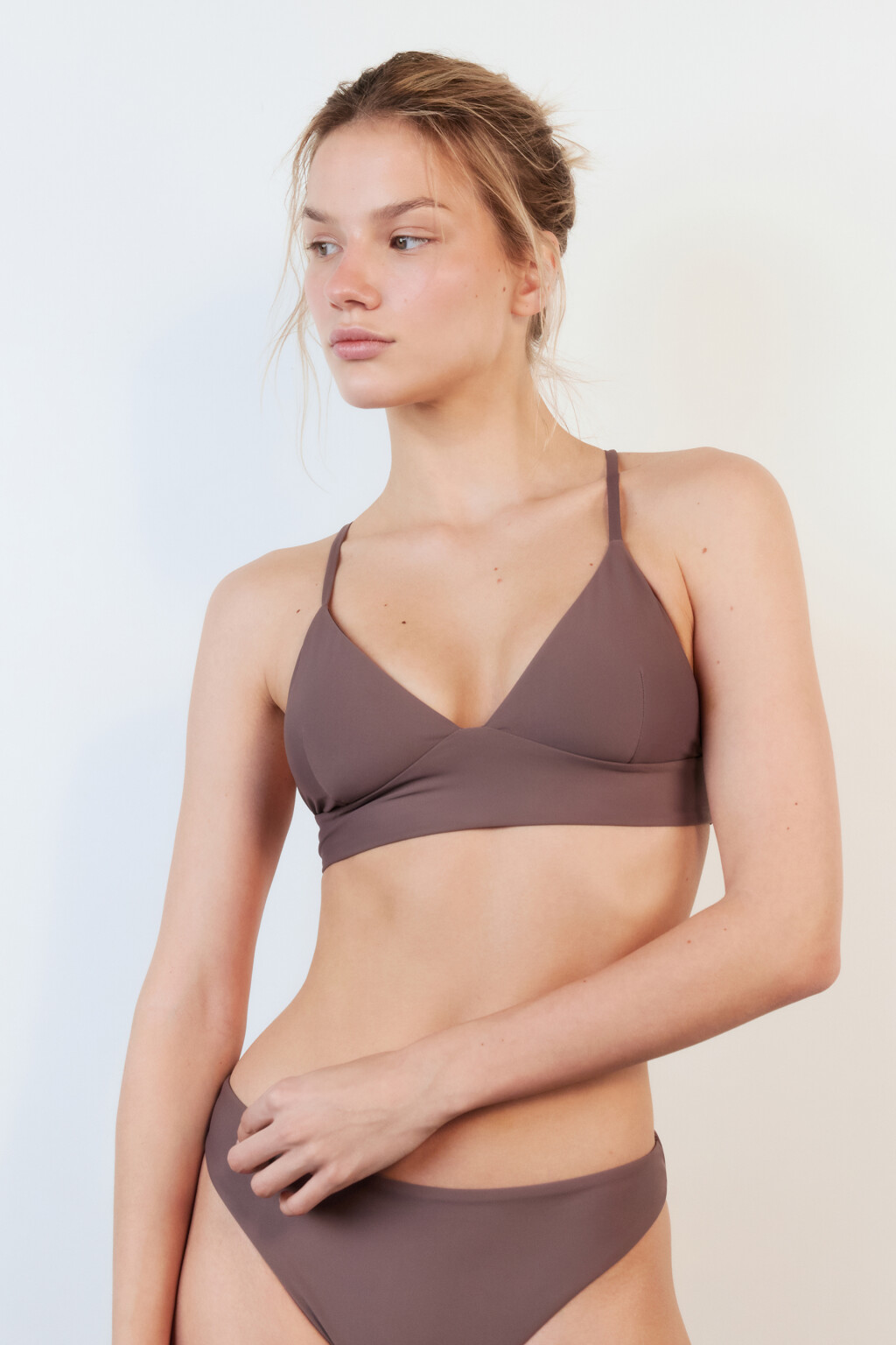 Лиф-топ купальный на тонких бретельках - цвет бежевый - 2