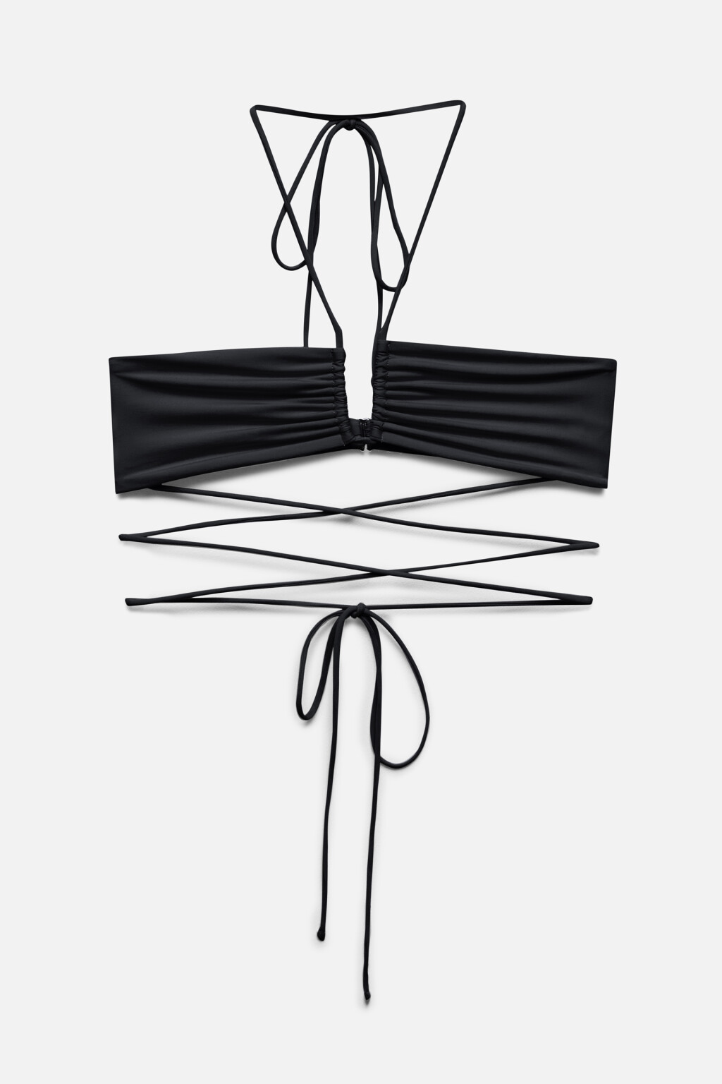 Лиф-бандо купальный с завязками на талии - цвет черный - 7