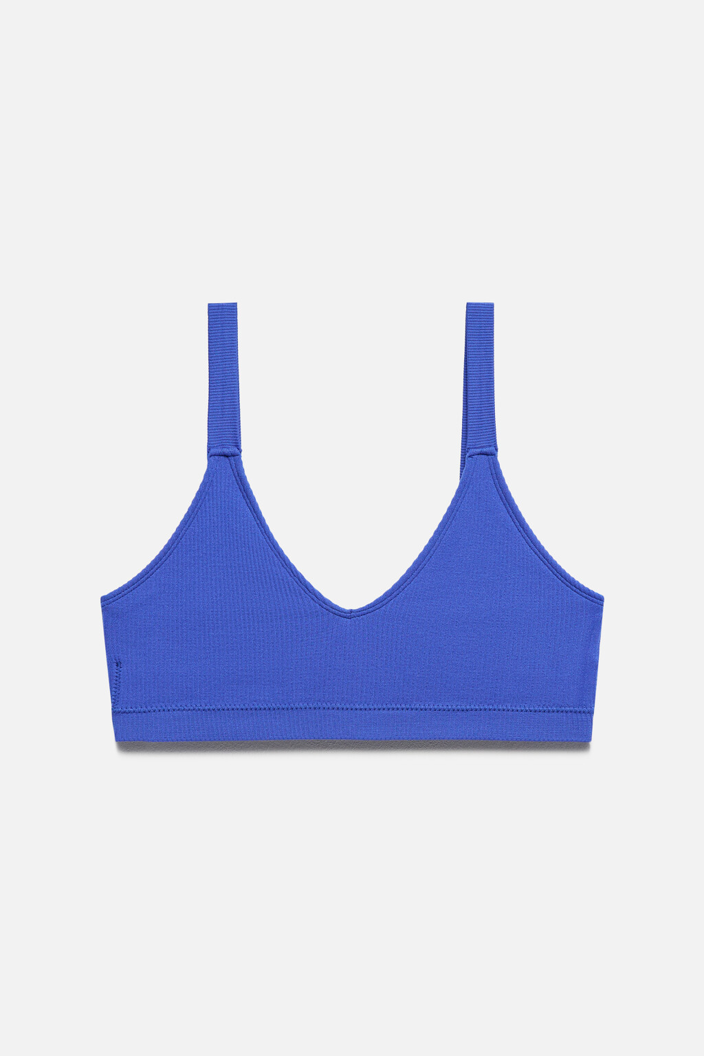 Лиф-топ купальный бесшовный в рубчик - цвет синий - 5