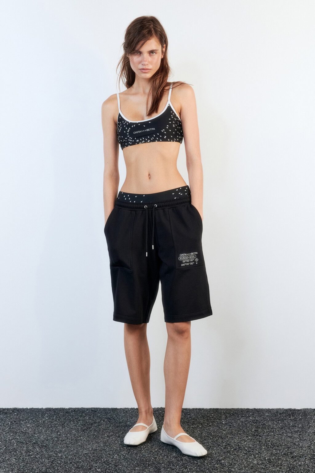 Лиф-топ купальный на бретельках с принтом - цвет черный - 5