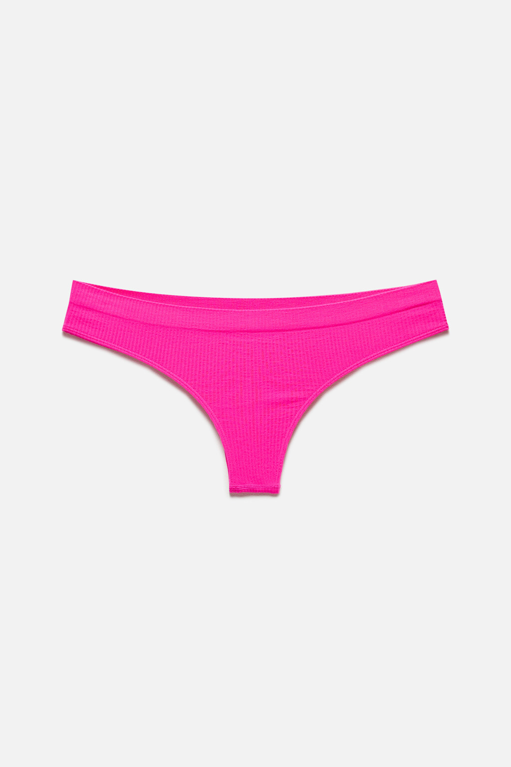 Трусы-танга купальные бесшовные в рубчик - цвет розовый - 6