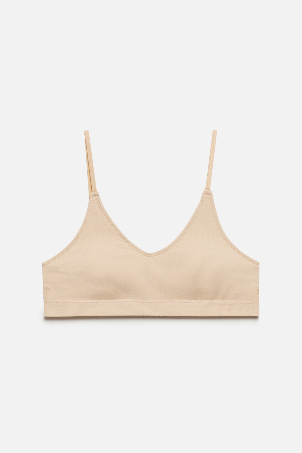 Бюстгальтер-топ бесшовный в рубчик - цвет бежевый - 5