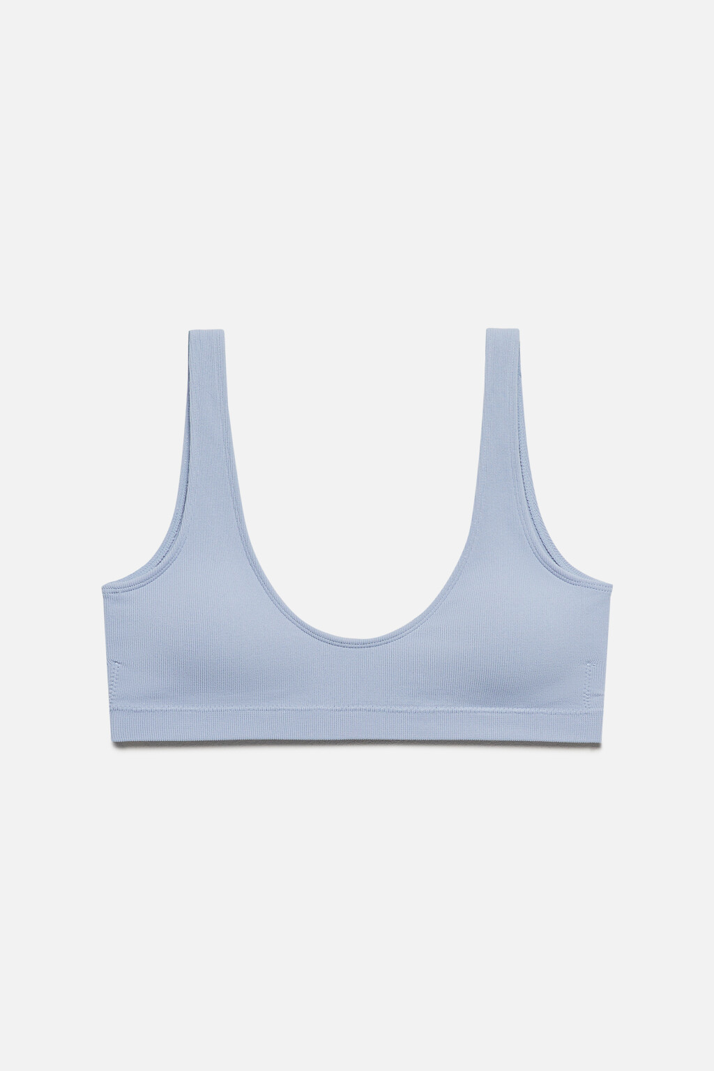 Бюстгальтер-бра бесшовный в рубчик - цвет голубой - 6
