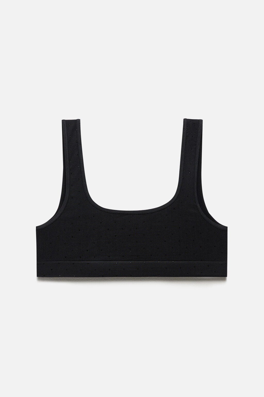 Бюстгальтер-топ бесшовный со стразами - цвет черный - 6