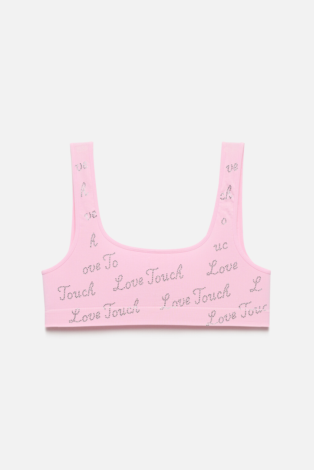 Бюстгальтер-топ бесшовный со стразами - цвет розовый - 6