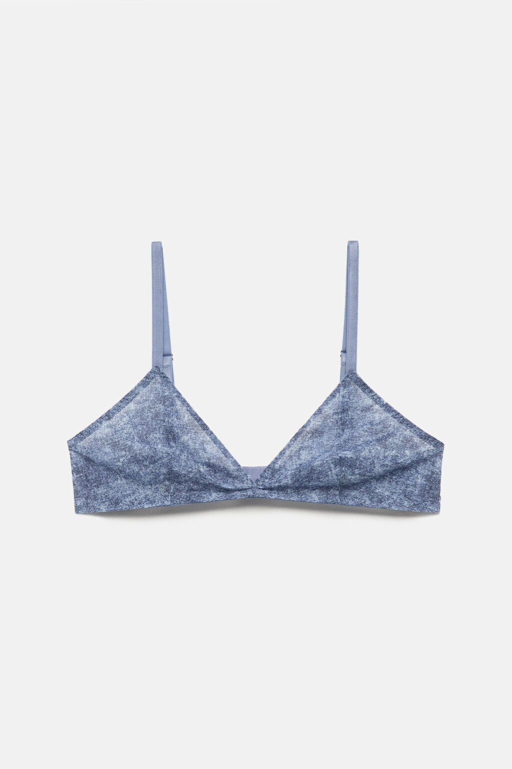 Бюстгальтер-бралетт сетчатый на тонких бретелях - цвет синий - 5