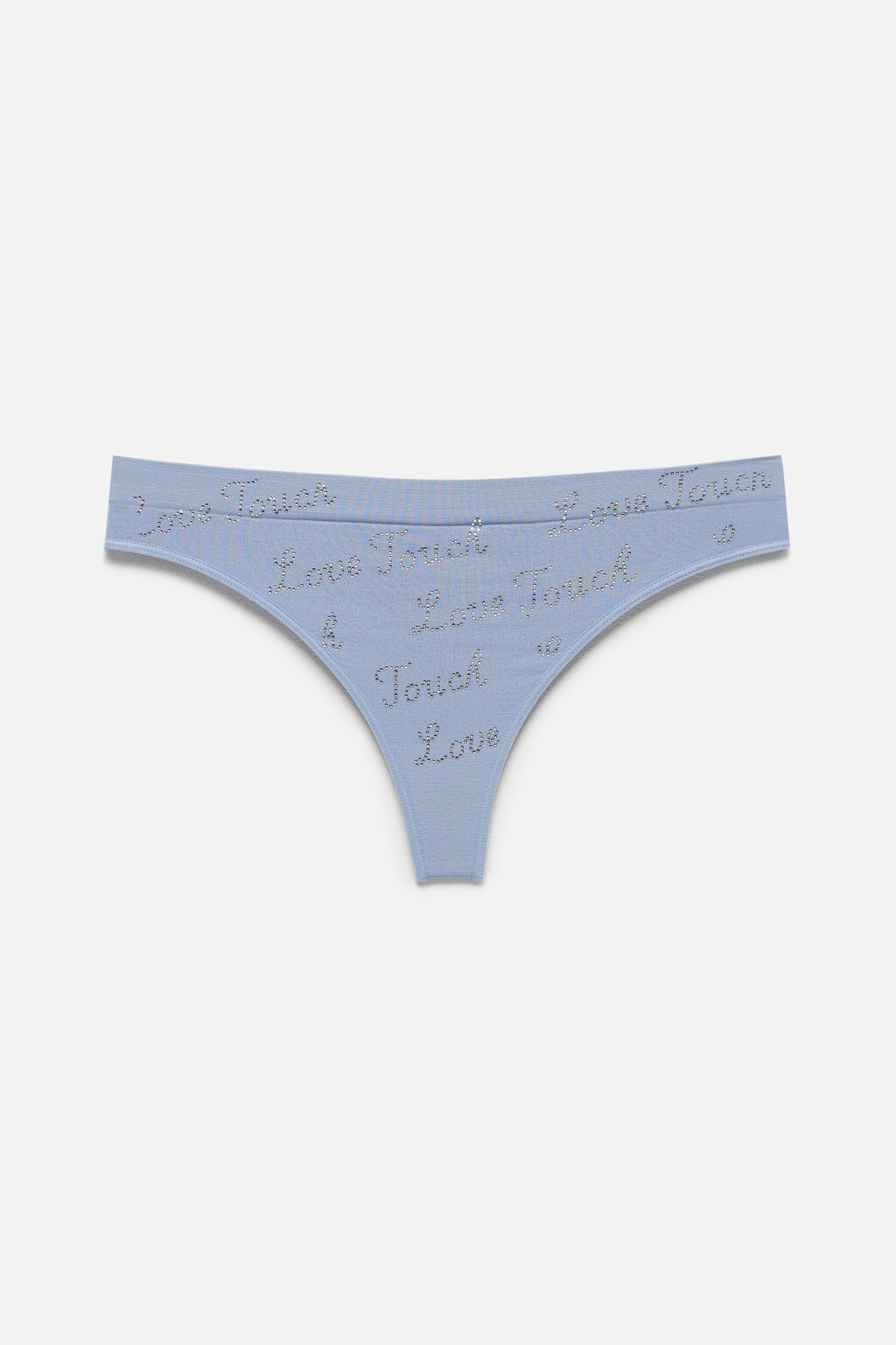 Трусы-стринги высокие со стразами - цвет голубой - 5