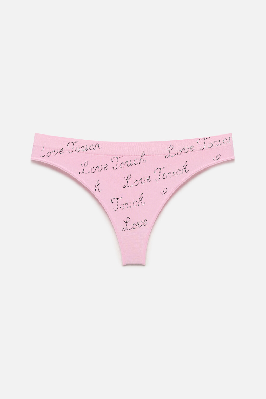 Трусы-стринги высокие со стразами - цвет розовый - 5