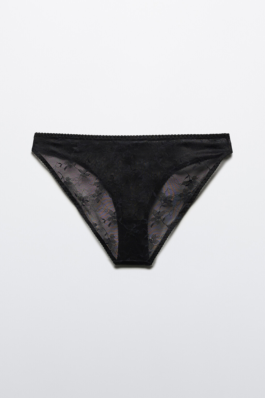 Трусы-слипы из сетки с цветочной вышивкой - цвет черный - 6