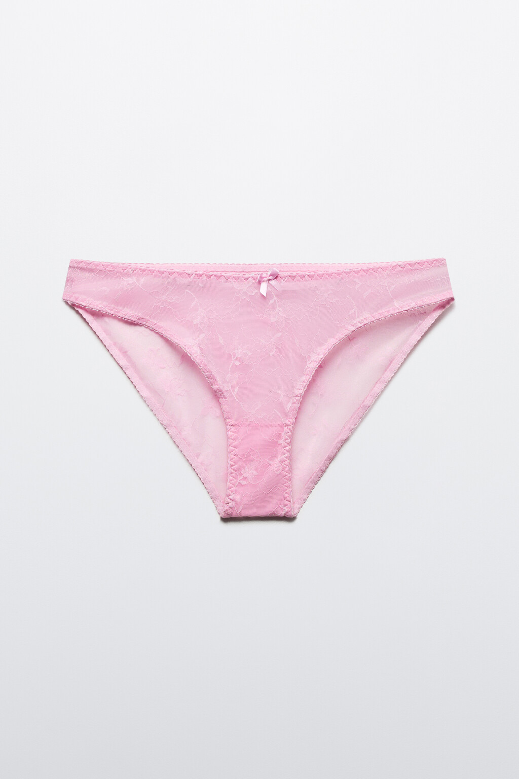 Трусы-слипы из сетки с цветочной вышивкой - цвет розовый - 5