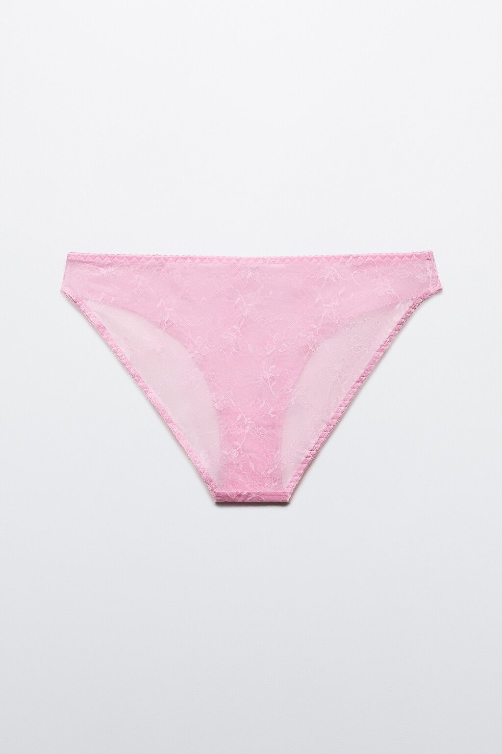Трусы-слипы из сетки с цветочной вышивкой - цвет розовый - 6