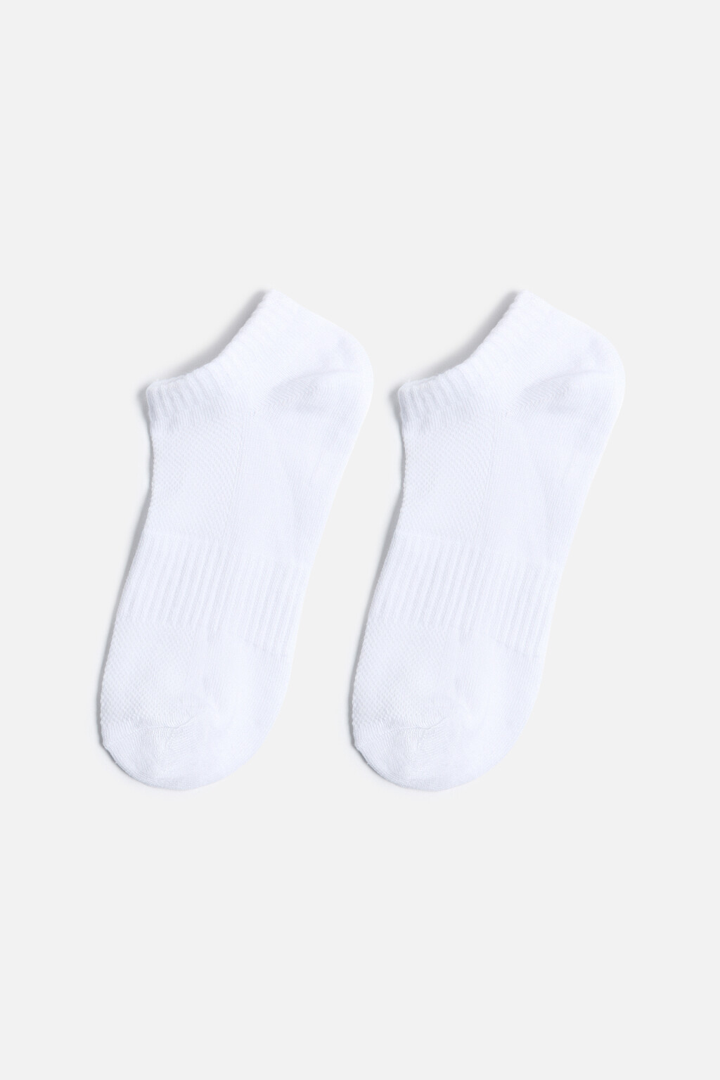 Носки короткие хлопковые с перфорацией - цвет белый - 1