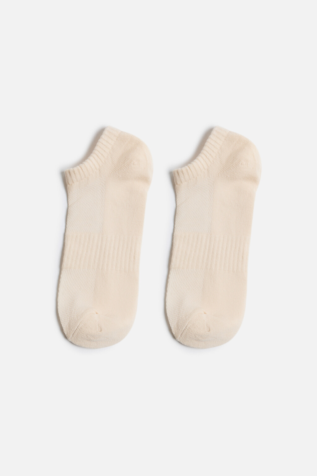 Носки короткие хлопковые с перфорацией - цвет бежевый - 1