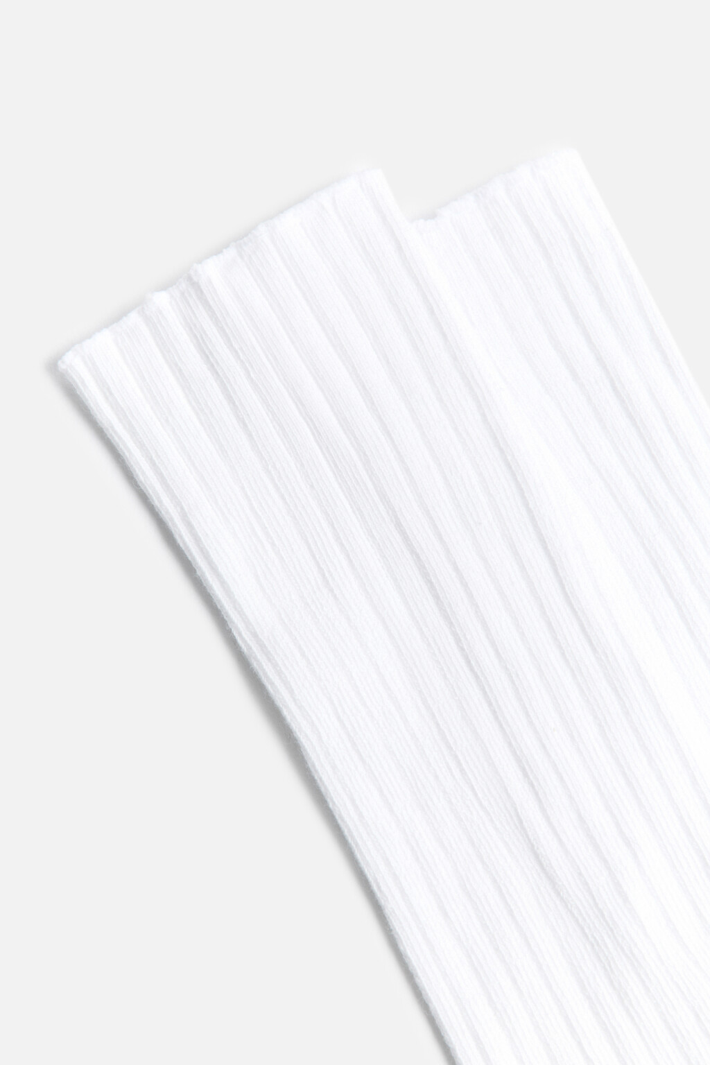 Носки-гольфы хлопковые в рубчик - цвет белый - 2