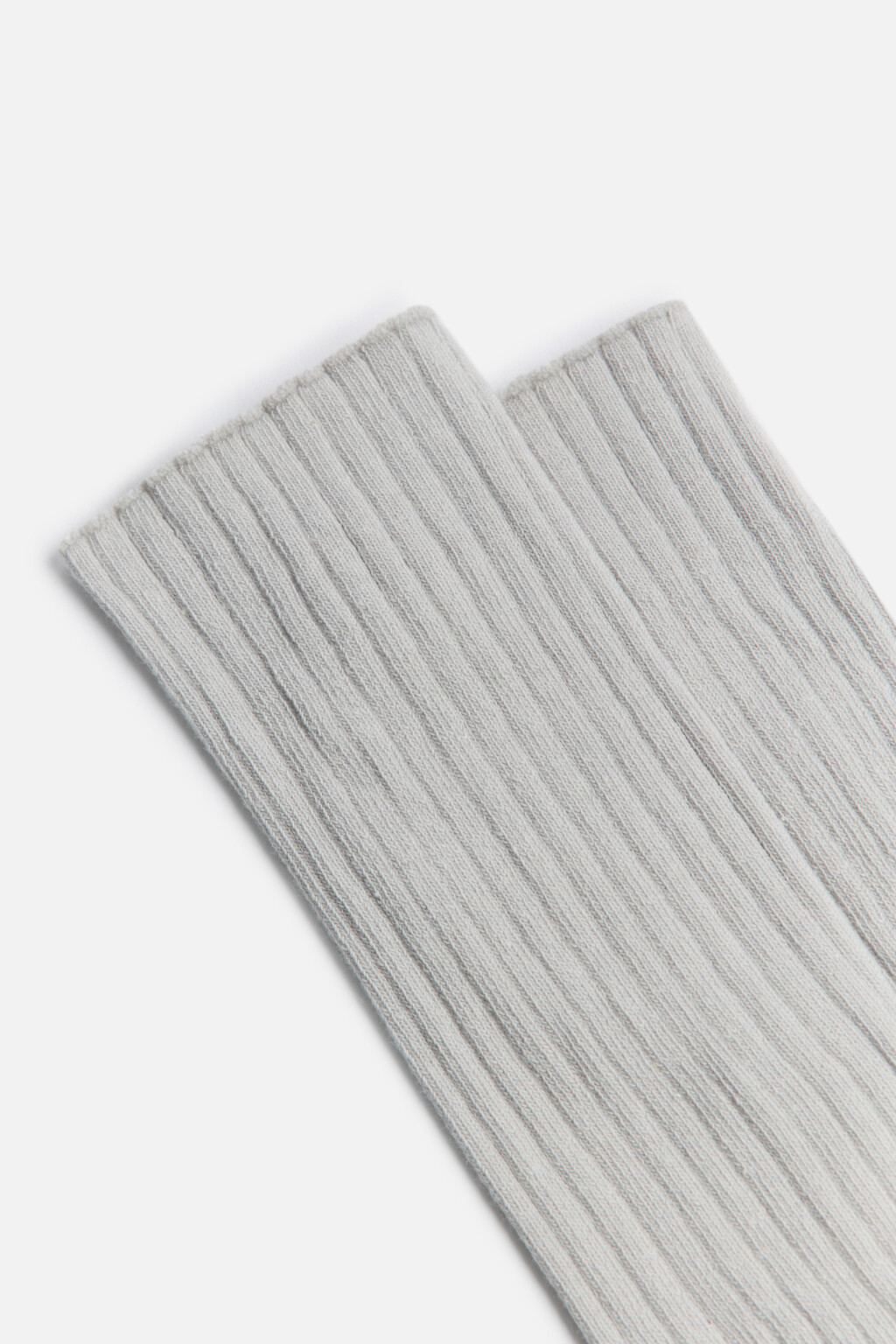 Носки-гольфы хлопковые в рубчик - цвет серый - 2