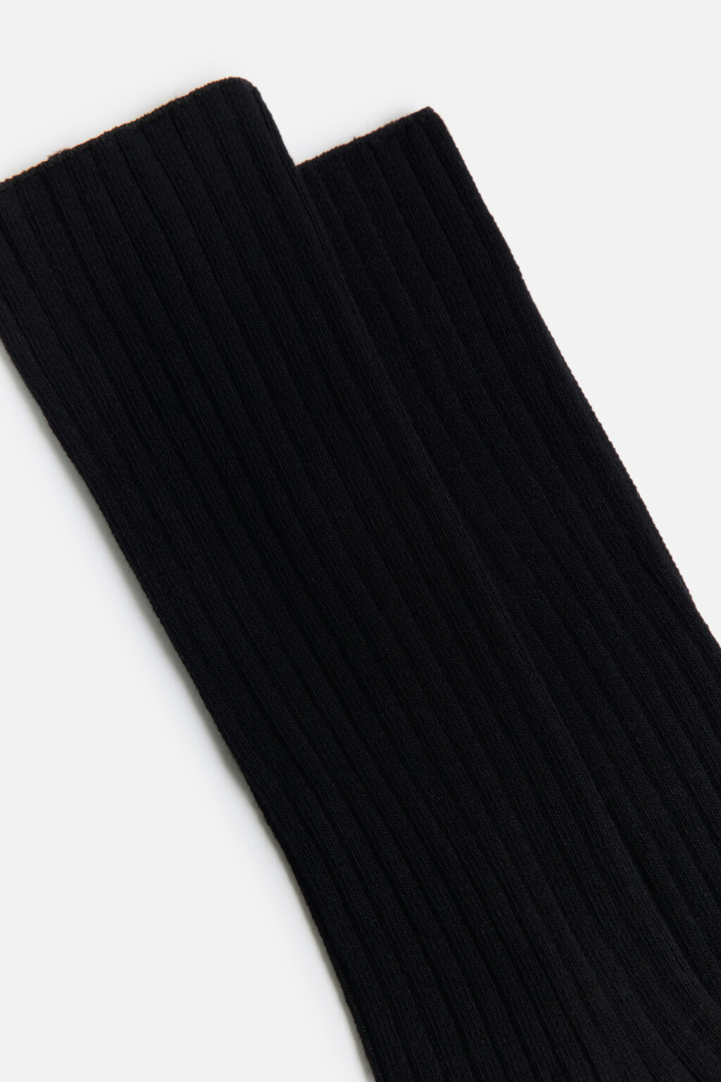 Носки-гольфы хлопковые в рубчик - цвет черный - 2