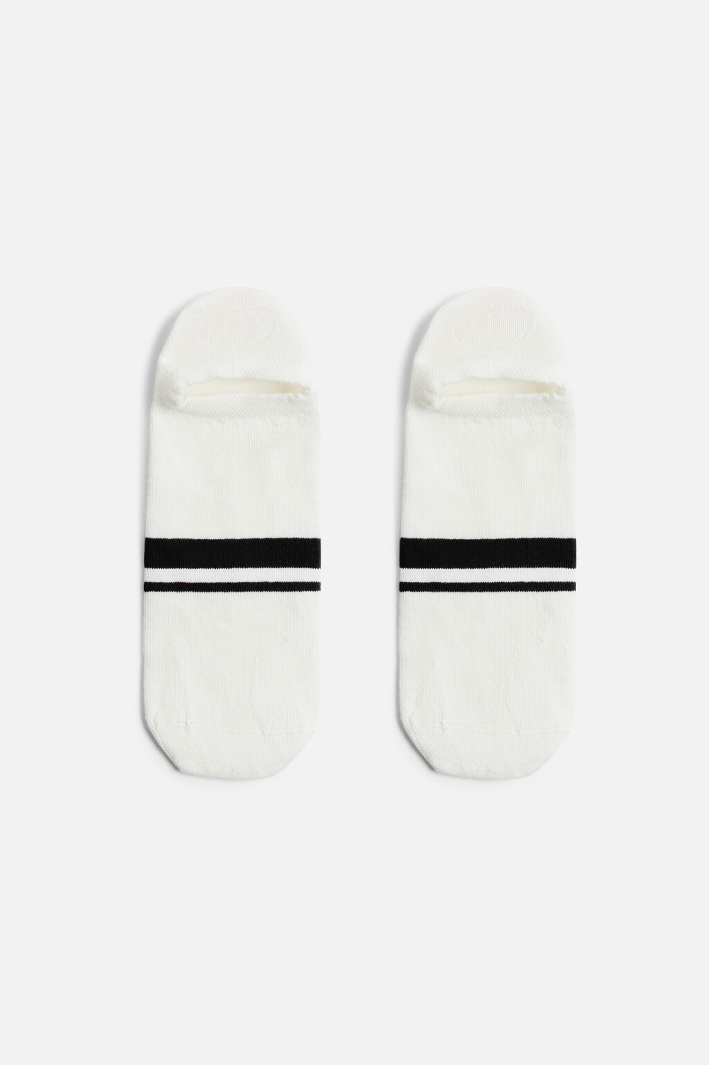 Носки-подследники хлопковые с полосками - цвет черный - 1