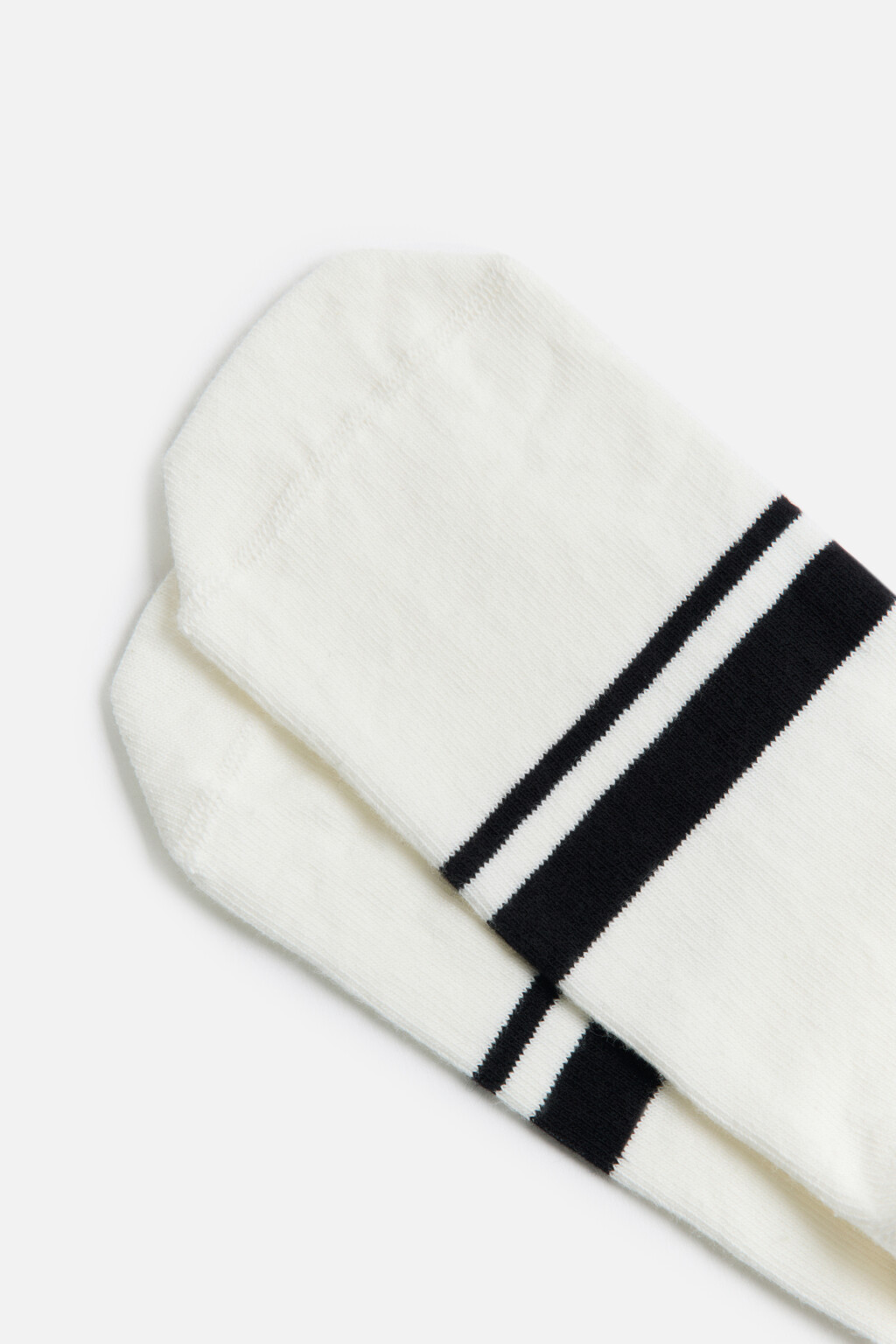 Носки-подследники хлопковые с полосками - цвет черный - 2