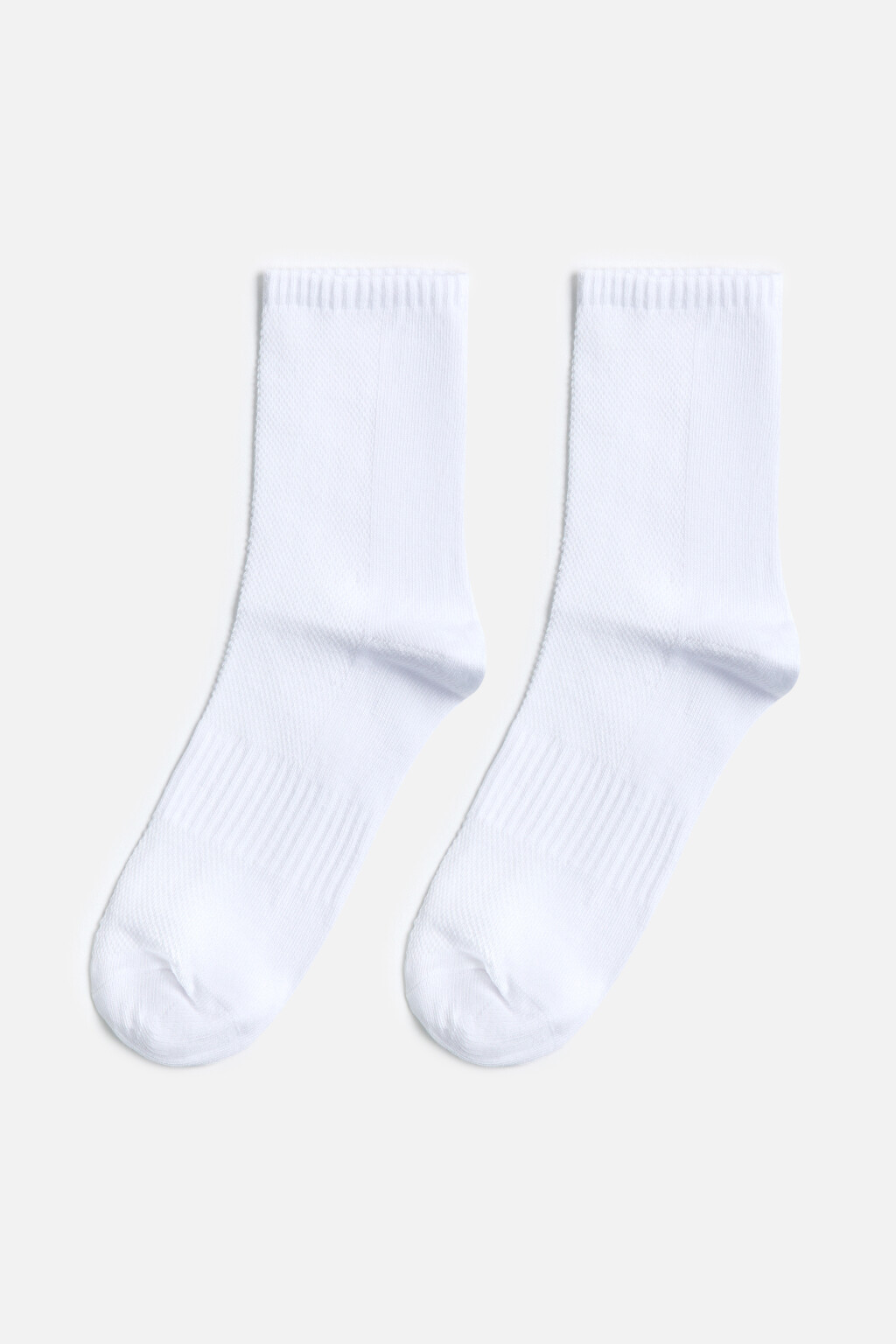 Носки хлопковые с перфорацией - цвет белый - 1